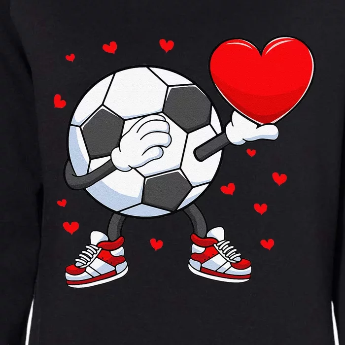 Dabbing Soccer Heart Valentine's Day Football Player Gift Womens California Wash Sweatshirt