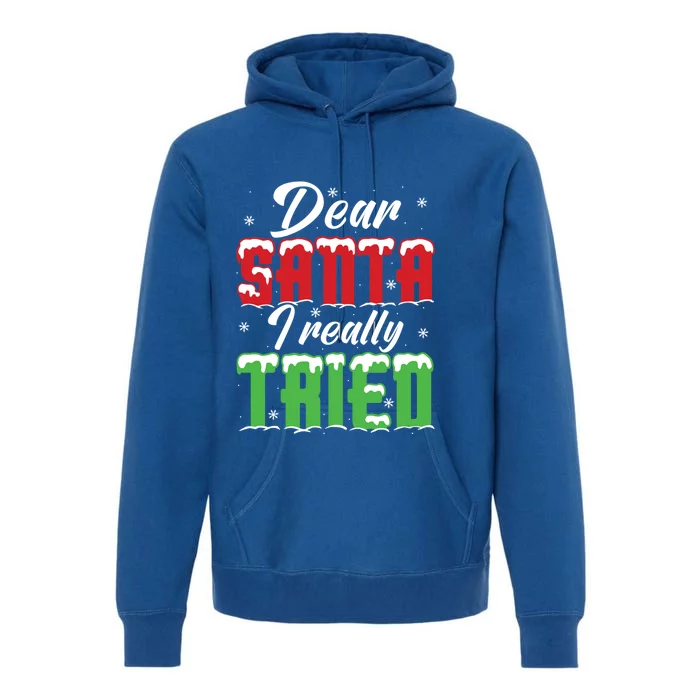 Dear Santa I Really Tried Gift Premium Hoodie