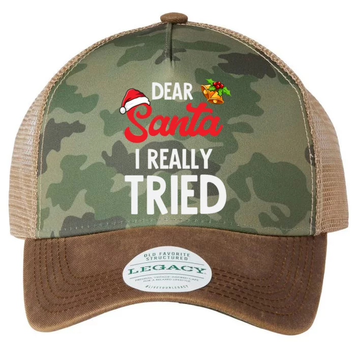 Dear Santa I Really Tried Gift Legacy Tie Dye Trucker Hat