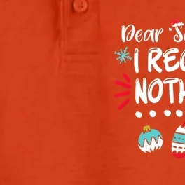 Dear Santa I Regret Nothing Funny Christmas Pajama Gift Dry Zone Grid Performance Polo