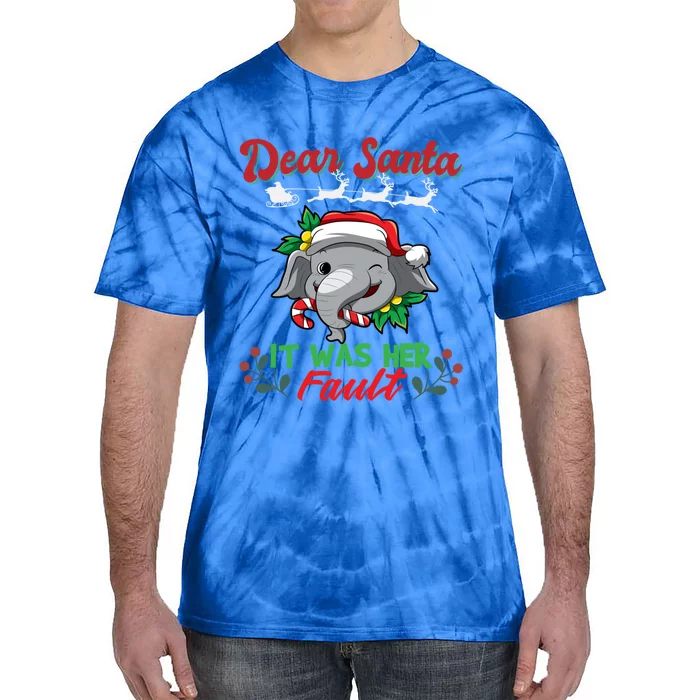 Dear Santa It Was Her Fault Siblings Matching Xmas Gift Tie-Dye T-Shirt