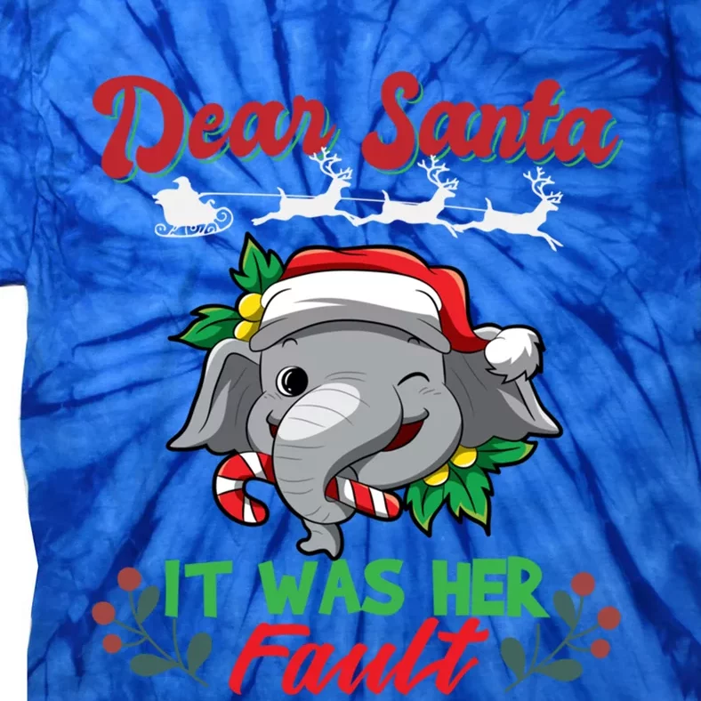 Dear Santa It Was Her Fault Siblings Matching Xmas Gift Tie-Dye T-Shirt