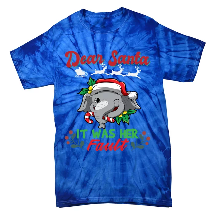 Dear Santa It Was Her Fault Siblings Matching Xmas Gift Tie-Dye T-Shirt