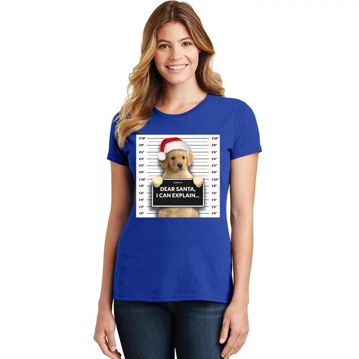 Dear Santa I Can Explain Christmas Golden Retriever Meaningful Gift Women's T-Shirt