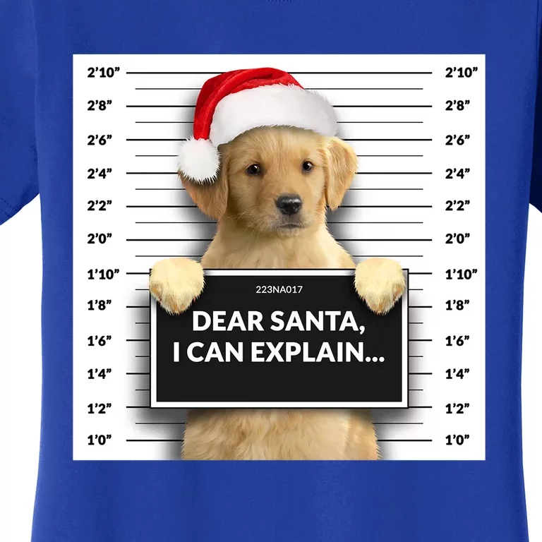 Dear Santa I Can Explain Christmas Golden Retriever Meaningful Gift Women's T-Shirt