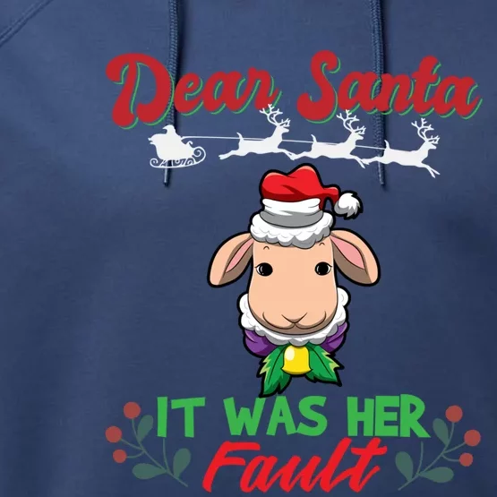 Dear Santa It Was Her Fault Siblings Matching Xmas Gift Performance Fleece Hoodie