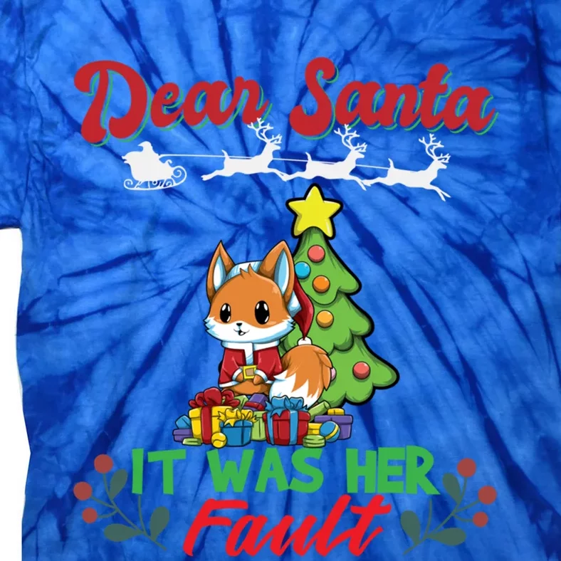 Dear Santa It Was Her Fault Siblings Matching Xmas Gift Tie-Dye T-Shirt