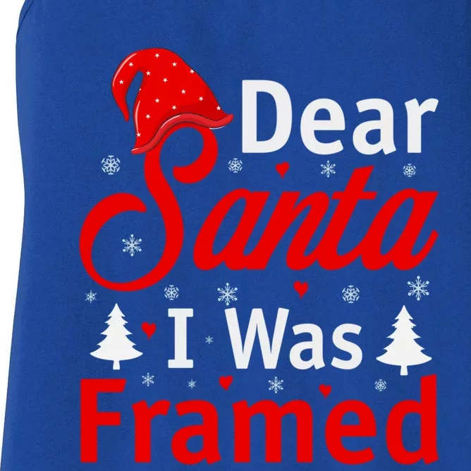 Dear Santa I Was Framed Gift Women's Racerback Tank