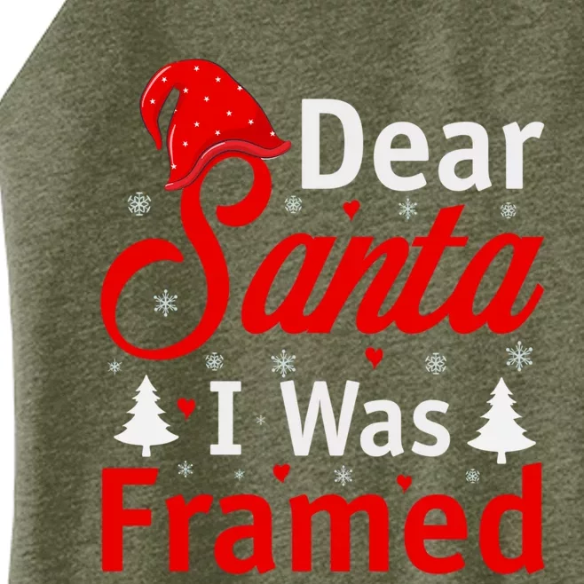 Dear Santa I Was Framed Gift Women’s Perfect Tri Rocker Tank