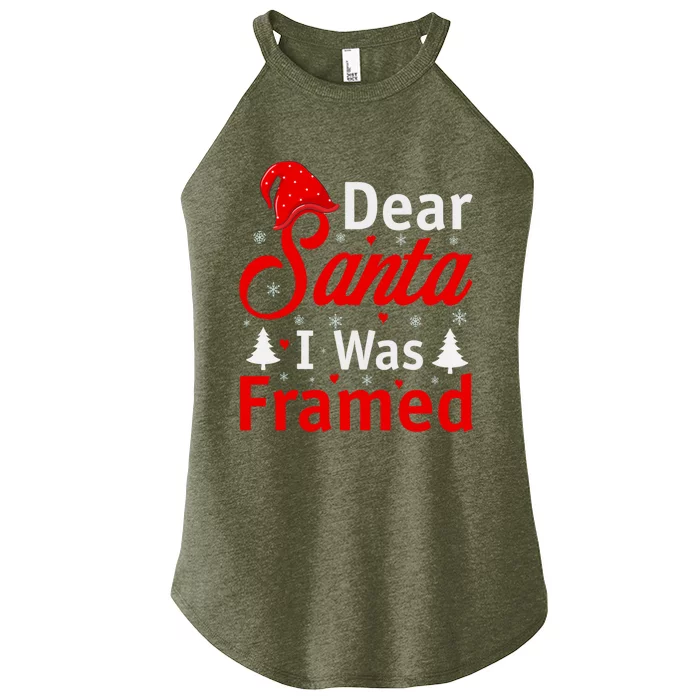 Dear Santa I Was Framed Gift Women’s Perfect Tri Rocker Tank