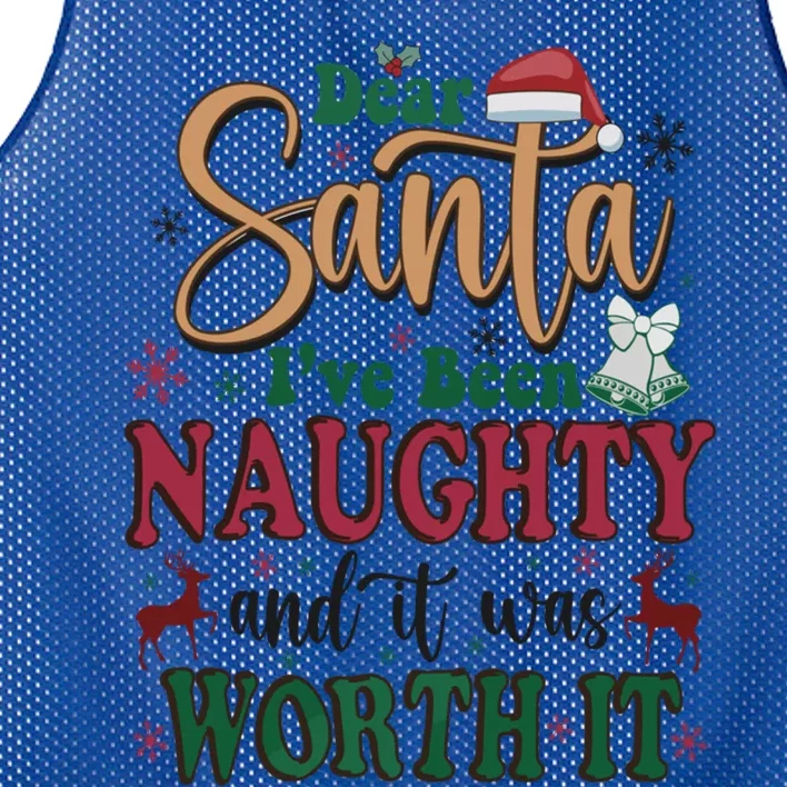 Dear Santa IVe Been Naughty And It Was Worth It Christmas Gift Mesh Reversible Basketball Jersey Tank