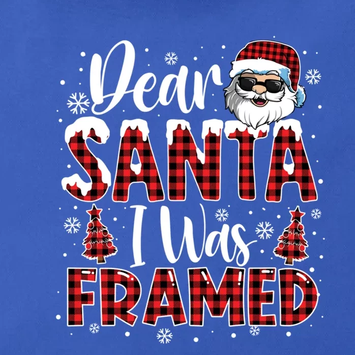 Dear Santa I Was Framed Christmas Naughty List Costume Funny Gift Zip Tote Bag