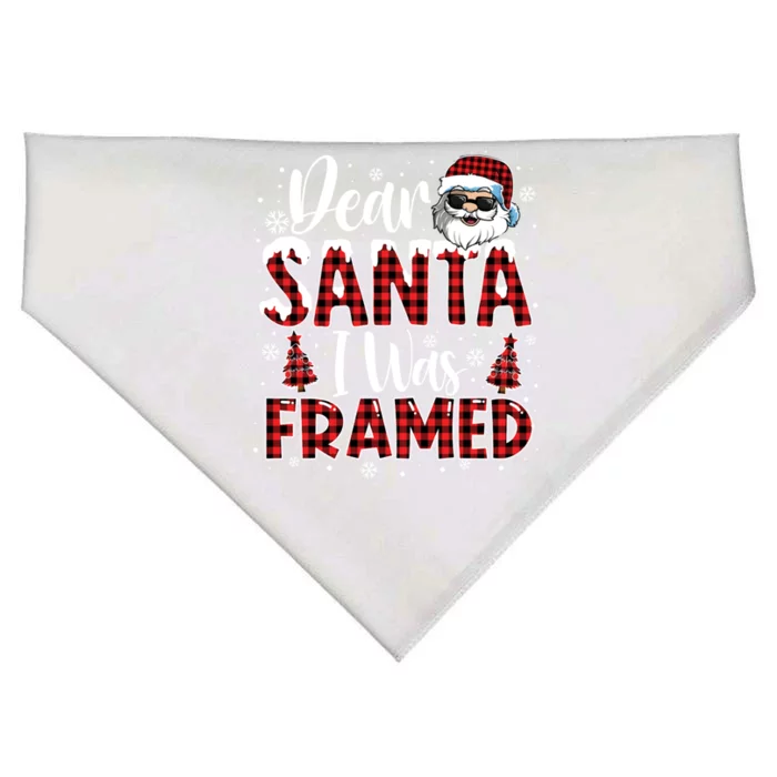 Dear Santa I Was Framed Christmas Naughty List Costume Funny Gift USA-Made Doggie Bandana