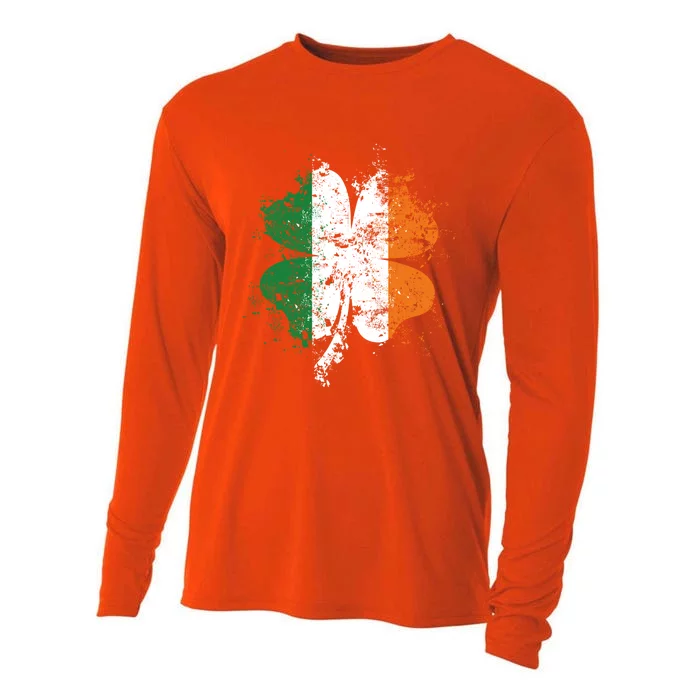 Distressed Shamrock Irish Flag St Patrick's Day Ireland Cute Gift Cooling Performance Long Sleeve Crew