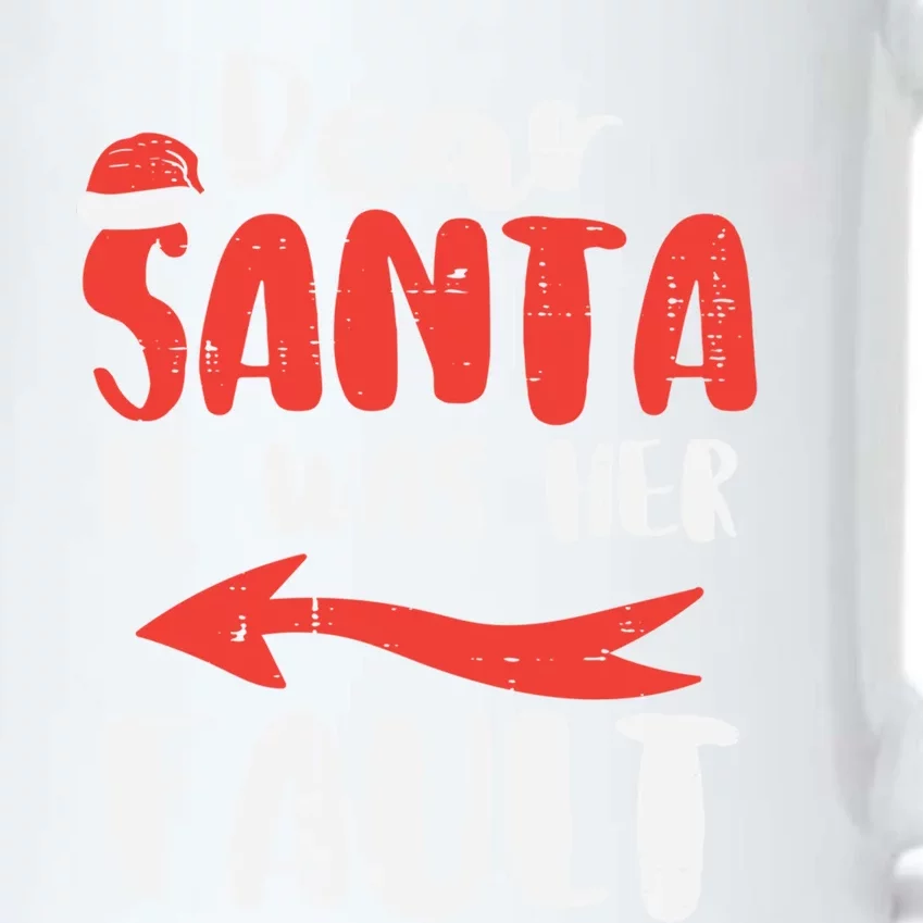 Dear Santa It Was Her Fault Xmas Couples Christmas Pjs Gift Black Color Changing Mug