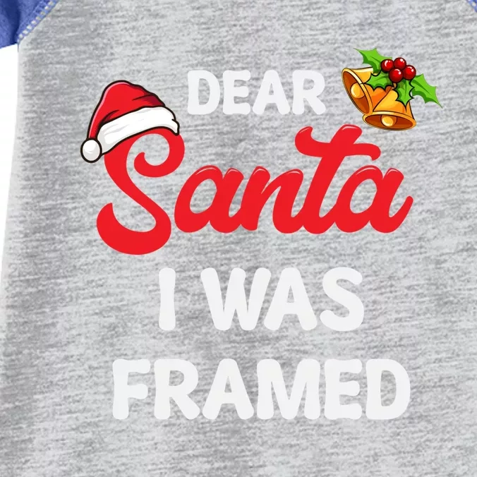 Dear Santa I Was Framed Gift Infant Baby Jersey Bodysuit