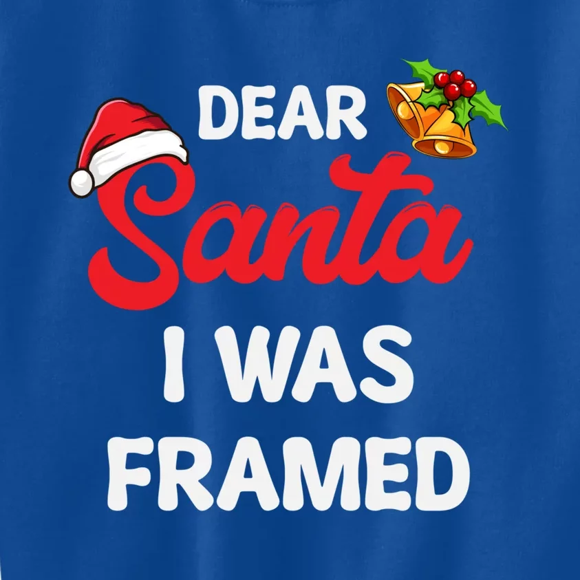 Dear Santa I Was Framed Gift Kids Sweatshirt