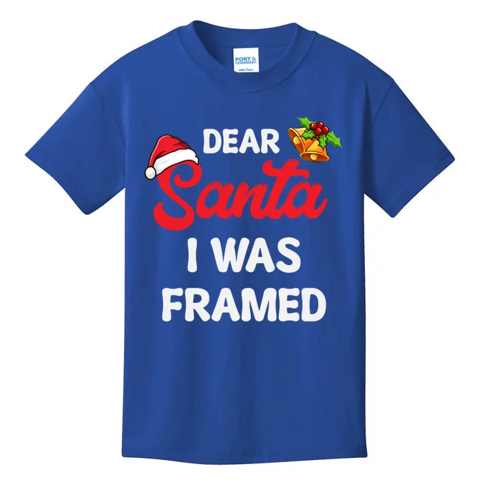 Dear Santa I Was Framed Gift Kids T-Shirt