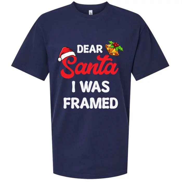 Dear Santa I Was Framed Gift Sueded Cloud Jersey T-Shirt