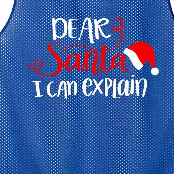 Dear Santa I Can Explain Christmas Xmas Gift Mesh Reversible Basketball Jersey Tank