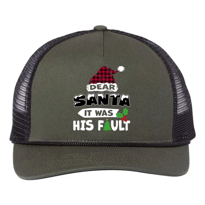 Dear Santa It Was His Fault His And Her Christmas Great Gift Retro Rope Trucker Hat Cap