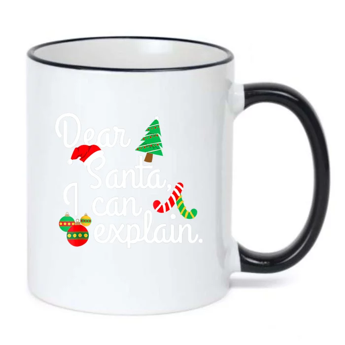 Dear Santa I Can Explain Funny Christmas Family Matching Pjs Gift Black Color Changing Mug