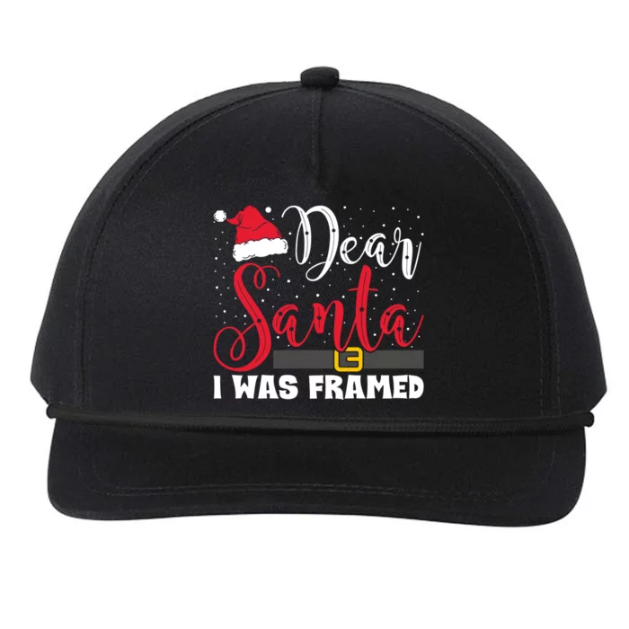 Dear Santa I Was Framed Funny Christmas Stocking Stuffer Gift Snapback Five-Panel Rope Hat