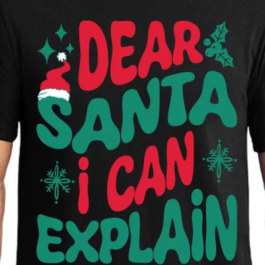 Dear Santa I Can Explain Funny Christmas Cool Gift Pajama Set