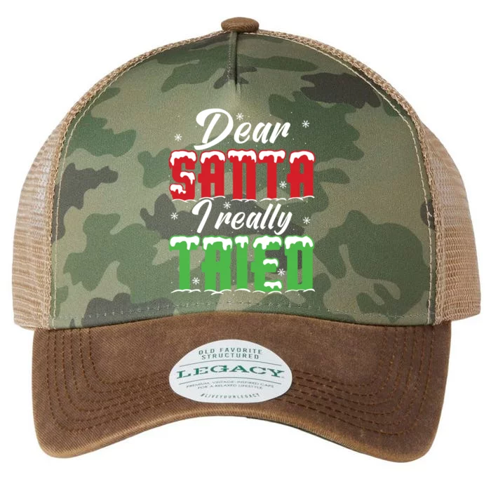 Dear Santa I Really Tried Gift Legacy Tie Dye Trucker Hat