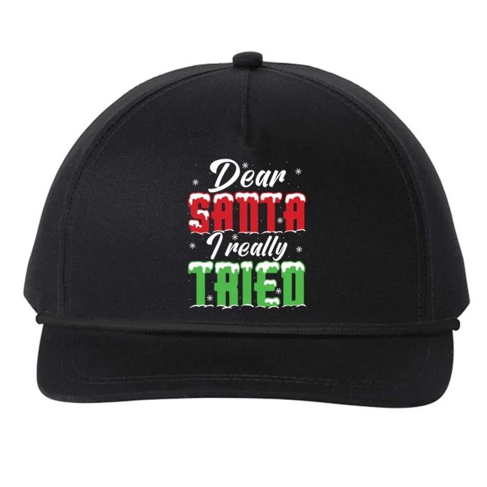 Dear Santa I Really Tried Gift Snapback Five-Panel Rope Hat