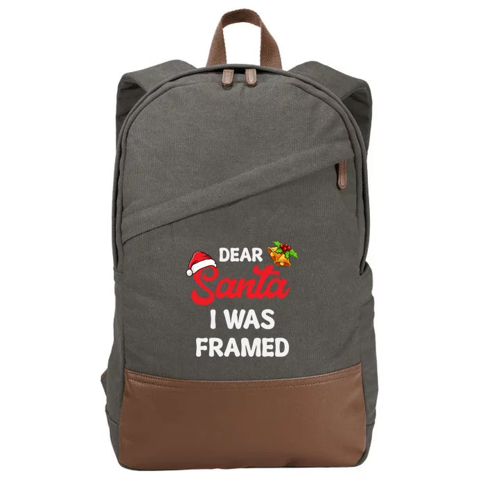 Dear Santa I Was Framed Gift Cotton Canvas Backpack