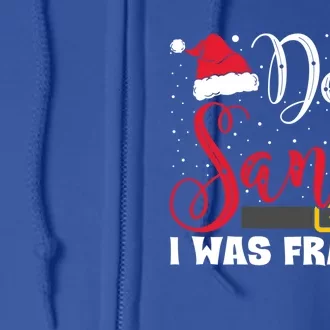 Dear Santa I Was Framed Funny Christmas Stocking Stuffer Gift Full Zip Hoodie