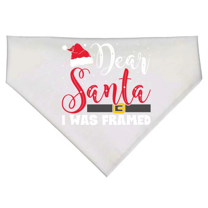 Dear Santa I Was Framed Funny Christmas Stocking Stuffer Gift USA-Made Doggie Bandana