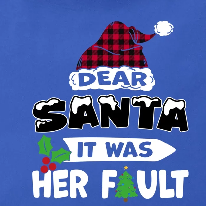 Dear Santa It Was Her Fault His And Her Christmas Meaningful Gift Zip Tote Bag