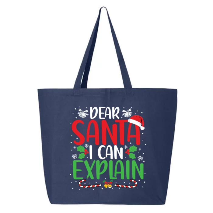 Dear Santa I Can Explain Funny Christmas Joke Santa Claus Gift 25L Jumbo Tote