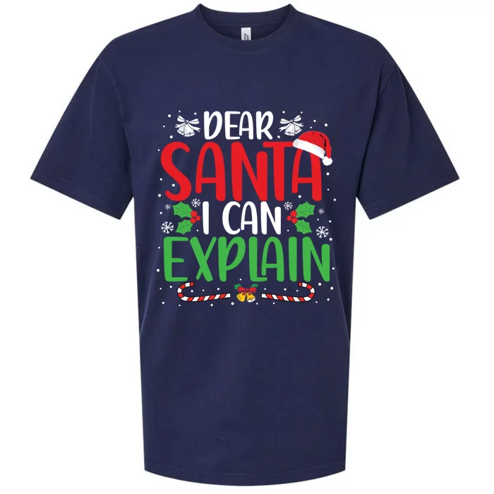 Dear Santa I Can Explain Funny Christmas Joke Santa Claus Gift Sueded Cloud Jersey T-Shirt