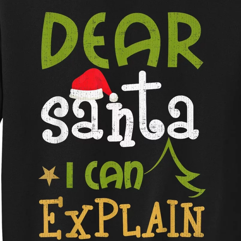 Dear Santa I Can Explain Funny Ugly Christmas Shirt Tall Sweatshirt