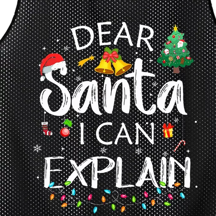 Dear Santa I Can Explain Funny Christmas Joke Santa Claus Mesh Reversible Basketball Jersey Tank