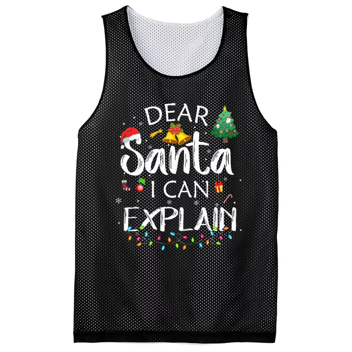 Dear Santa I Can Explain Funny Christmas Joke Santa Claus Mesh Reversible Basketball Jersey Tank