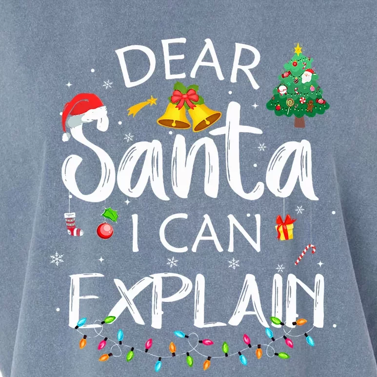 Dear Santa I Can Explain Funny Christmas Joke Santa Claus Garment-Dyed Women's Muscle Tee