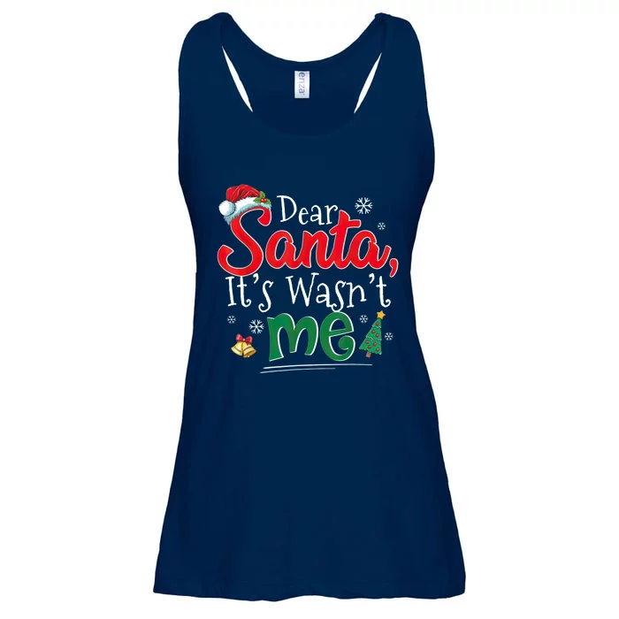 Dear Santa It Wasn't Me Funny Family Christmas Party Ladies Essential Flowy Tank