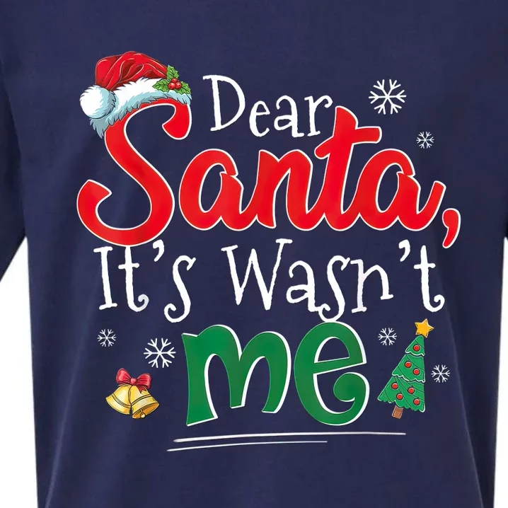 Dear Santa It Wasn't Me Funny Family Christmas Party Sueded Cloud Jersey T-Shirt