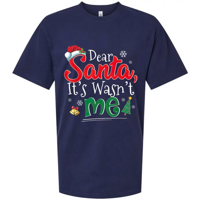 Dear Santa It Wasn't Me Funny Family Christmas Party Sueded Cloud Jersey T-Shirt