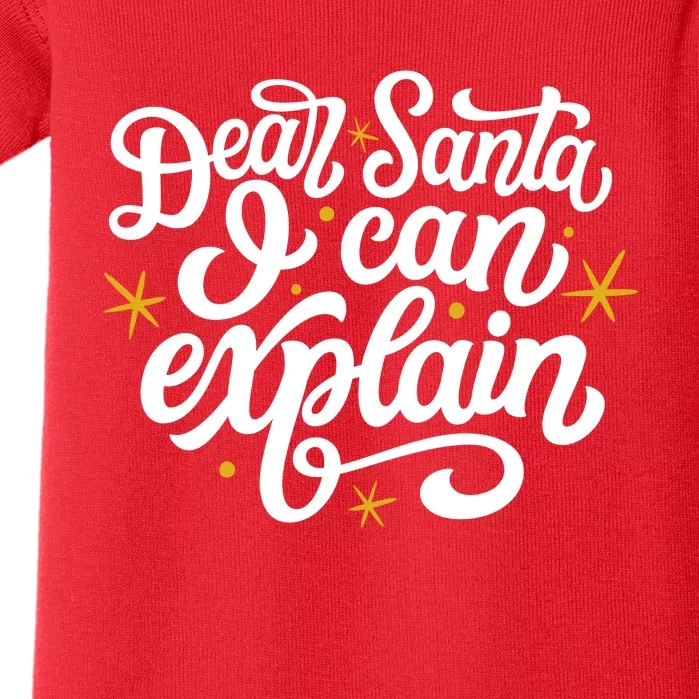 Dear Santa I Can Explain Christmas Holiday Funny Baby Bodysuit