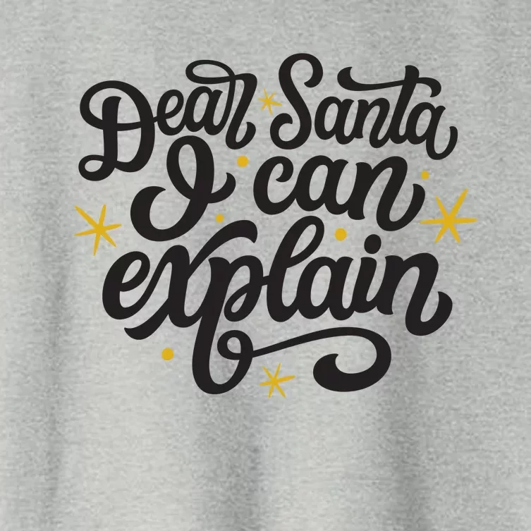 Dear Santa I Can Explain Christmas Holiday Funny Women's Crop Top Tee