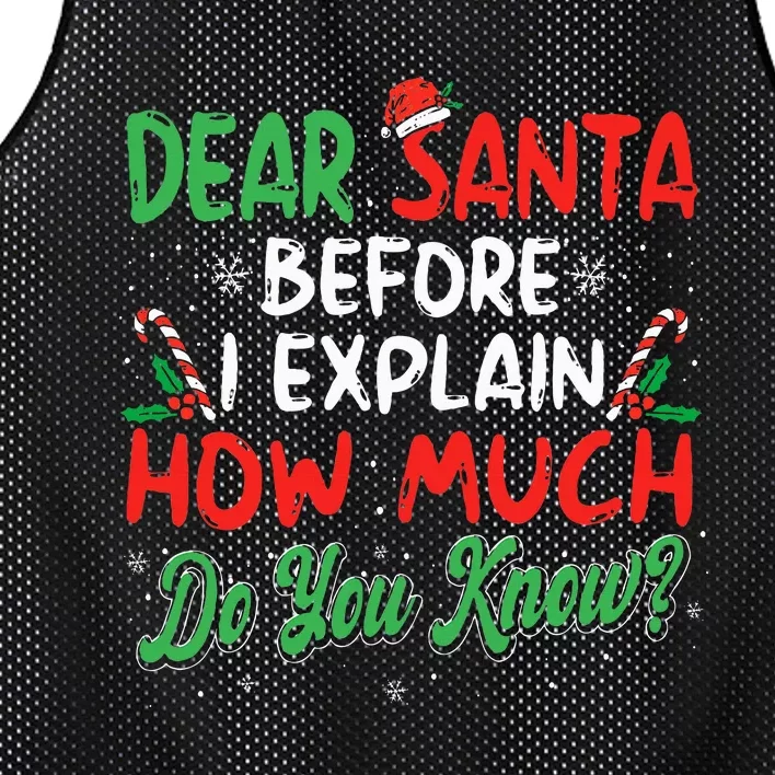 Dear Santa I Can Explain Funny Christmas Mesh Reversible Basketball Jersey Tank