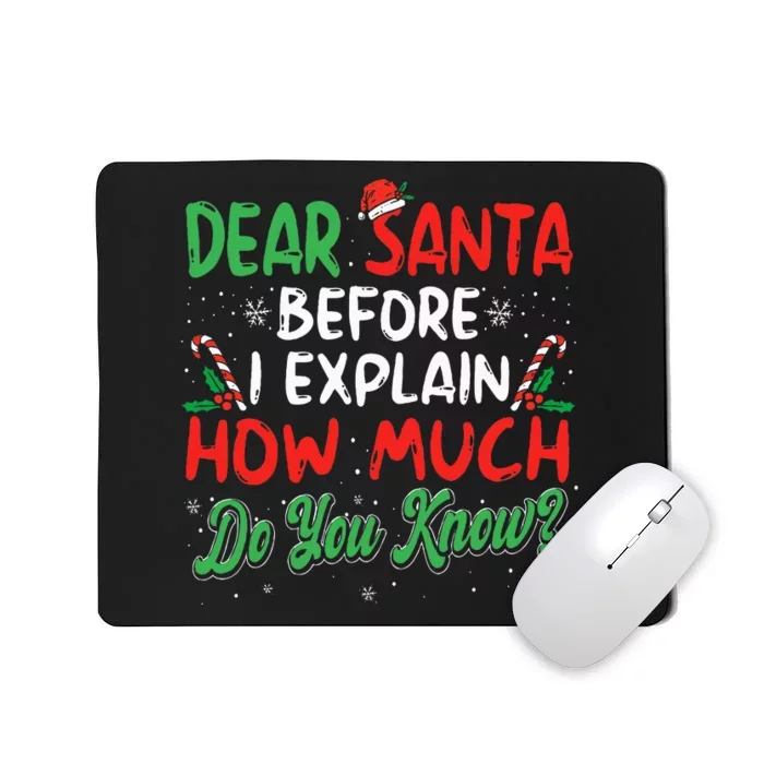 Dear Santa I Can Explain Funny Christmas Mousepad