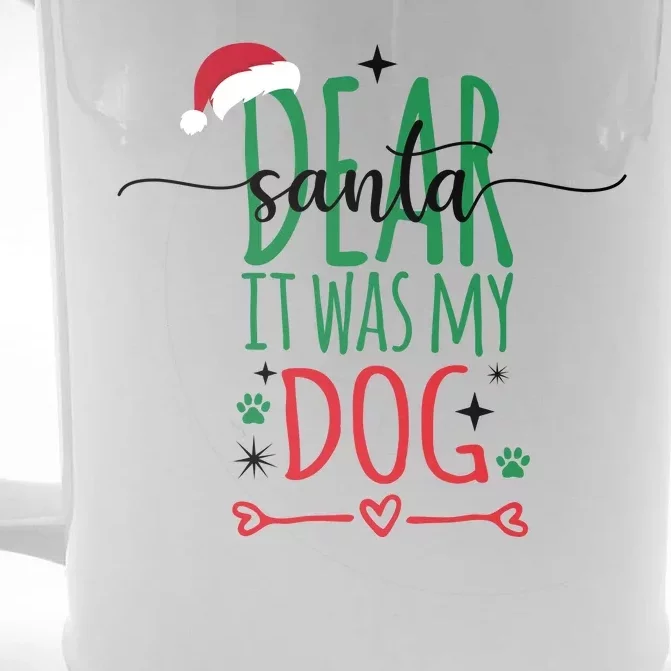 Dear Santa It Was My Dog Funny Christmas Front & Back Beer Stein