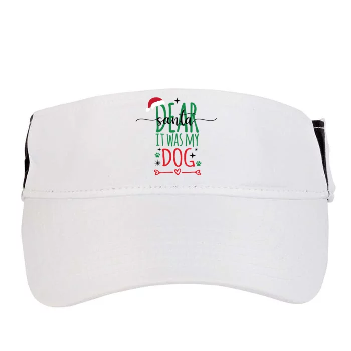 Dear Santa It Was My Dog Funny Christmas Adult Drive Performance Visor