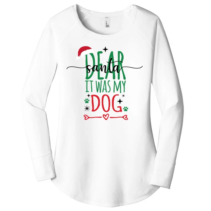 Dear Santa It Was My Dog Funny Christmas Women's Perfect Tri Tunic Long Sleeve Shirt